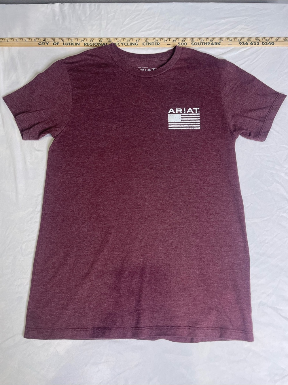 Ariat Men’s Md Burgundy Land of the Free Graphic T-Shirt American Flag SKU029